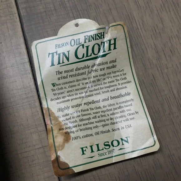 CC Filson Tin Cloth Packer Coat Jacket Mens L Brown Oil Finish Wool Liner USA - Picture 4 of 16